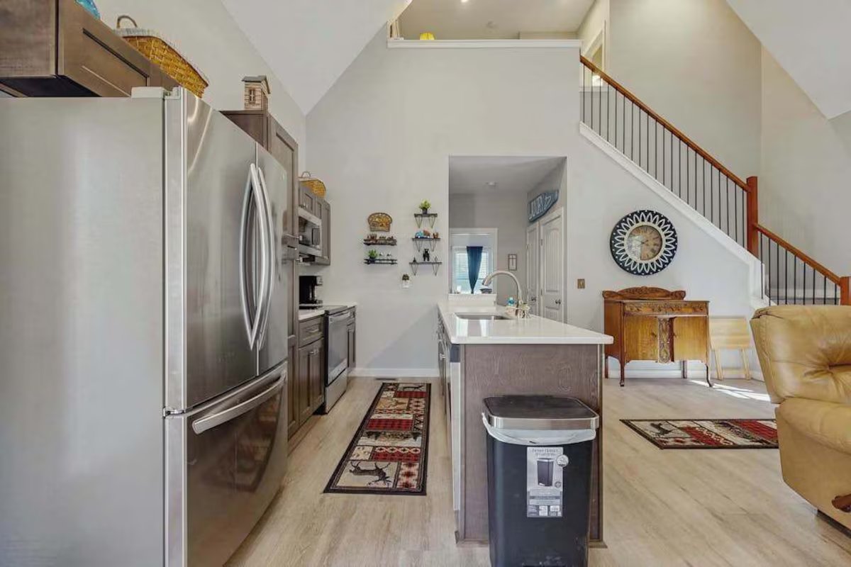 Inviting interior with natural wood details